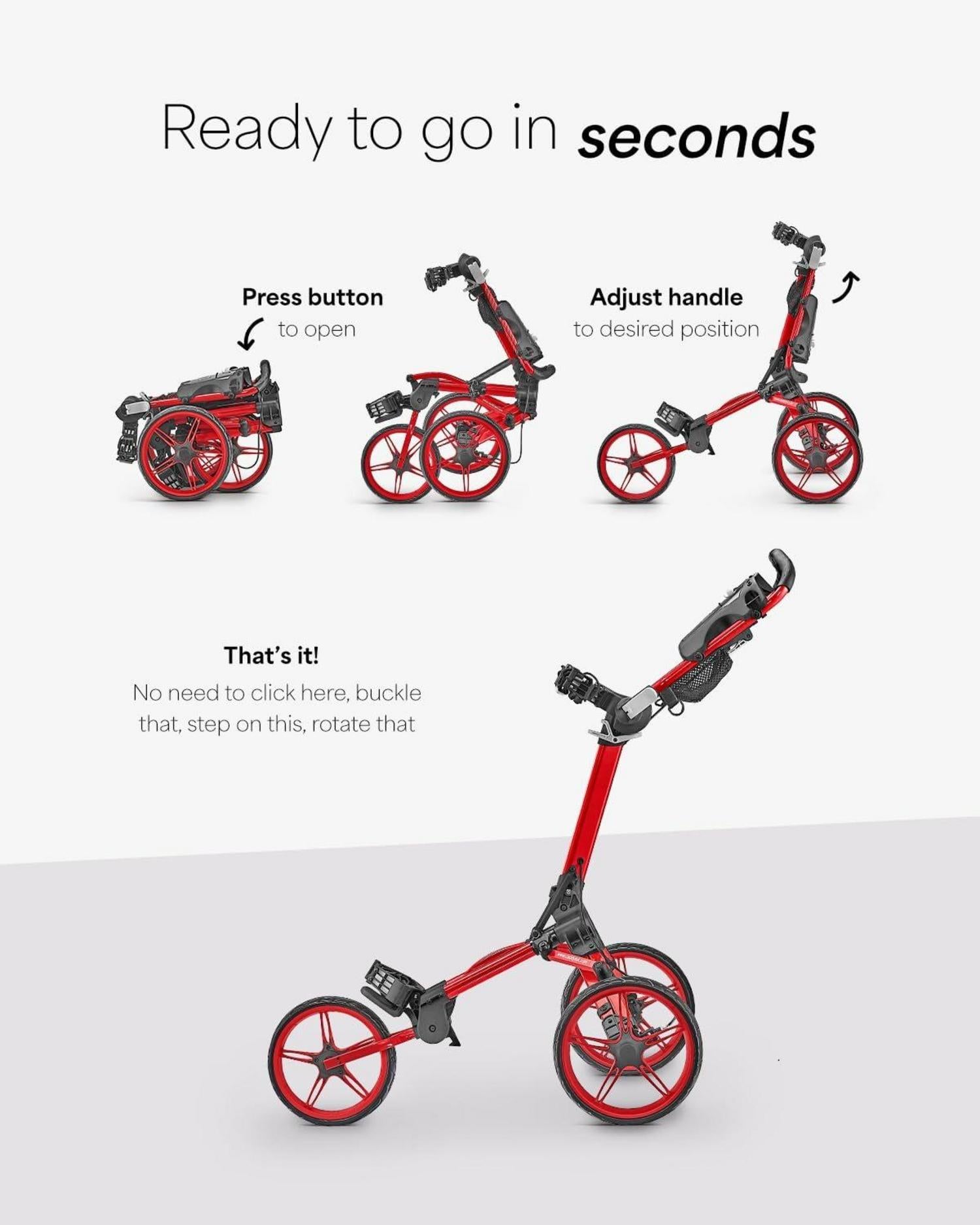 CaddyLite Compact Golf Push Cart - 8,2 kg, EVA