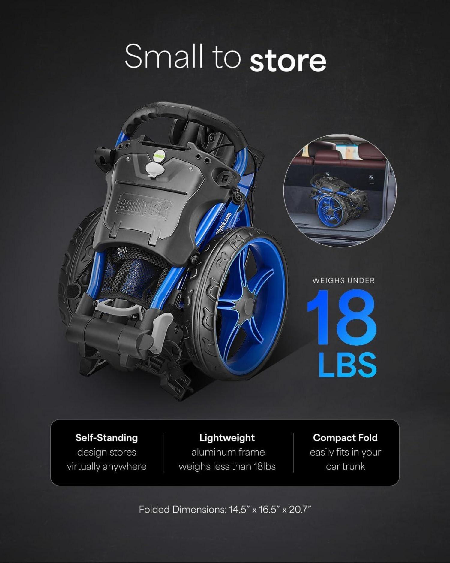 Golf Push Cart CaddyLite Compact Folding Unfolding Rot