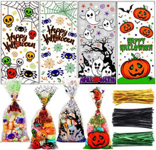 120 Stk Halloween Cellophantüten mit Bindebändern
