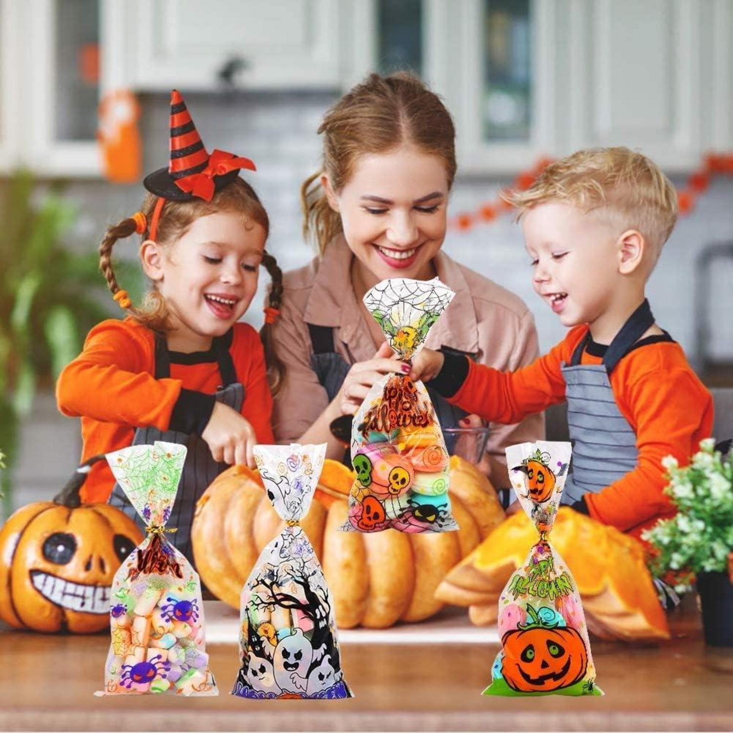 Halloween Cellophantüten 120 Stk. Süßigkeiten Kekse Bonbons
