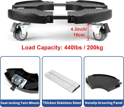 Pflanzenroller Rund Ø 40-54cm Tragkraft 200 KG Schwarz - 1er Pack