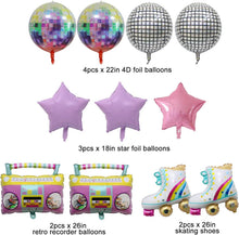 11er Pack Regenbogen Ballons 80er 90er Retro Hip-Hop Disco