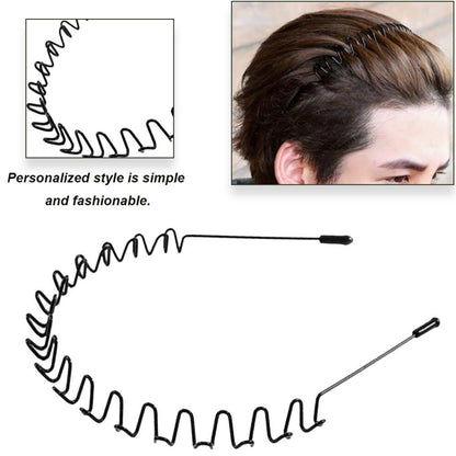 2er Set Metall Haarband Schwarz Elastisch Rutschfest für Outdoor Yoga
