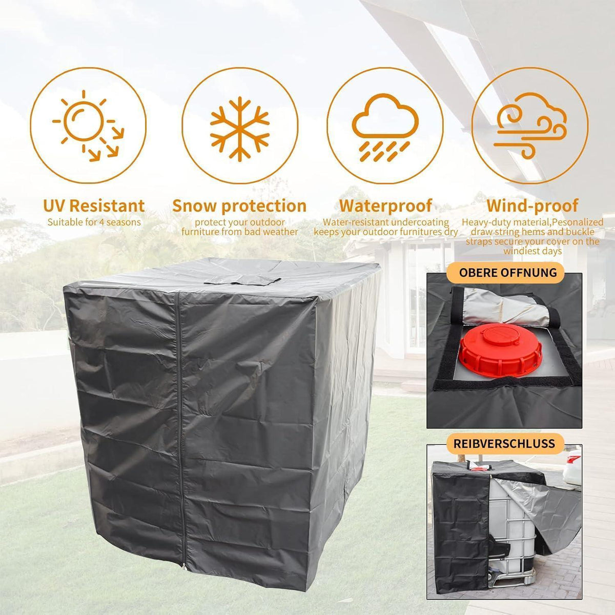 IBC Tank Abdeckung 1000L – Schutzplane für Regenwassertank