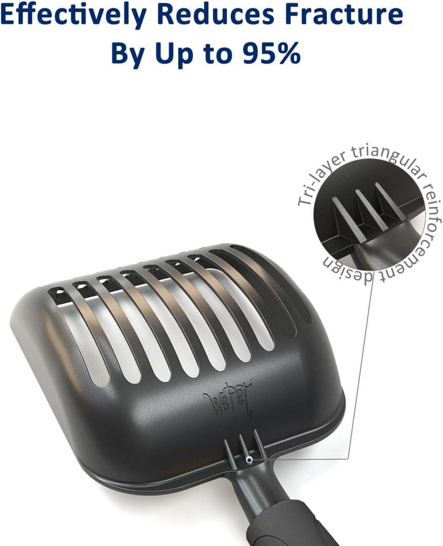 Katzenstreuschaufel WePet non-stick Aluminiumlegierung tiefer Griff Medium Black