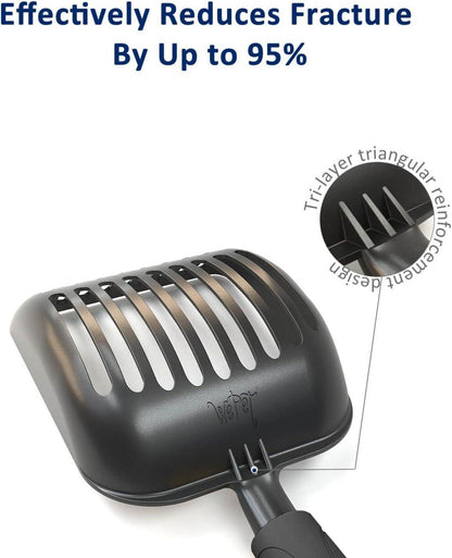 Katzenstreuschaufel WePet non-stick Aluminiumlegierung tiefer Griff Medium Black