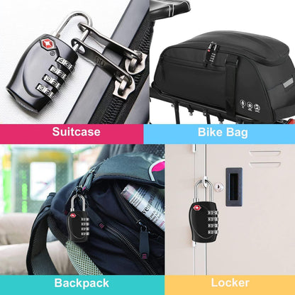 TSA Zahlenschloss 4 stellig für Koffer Rucksack Tasche Vorhängeschloss