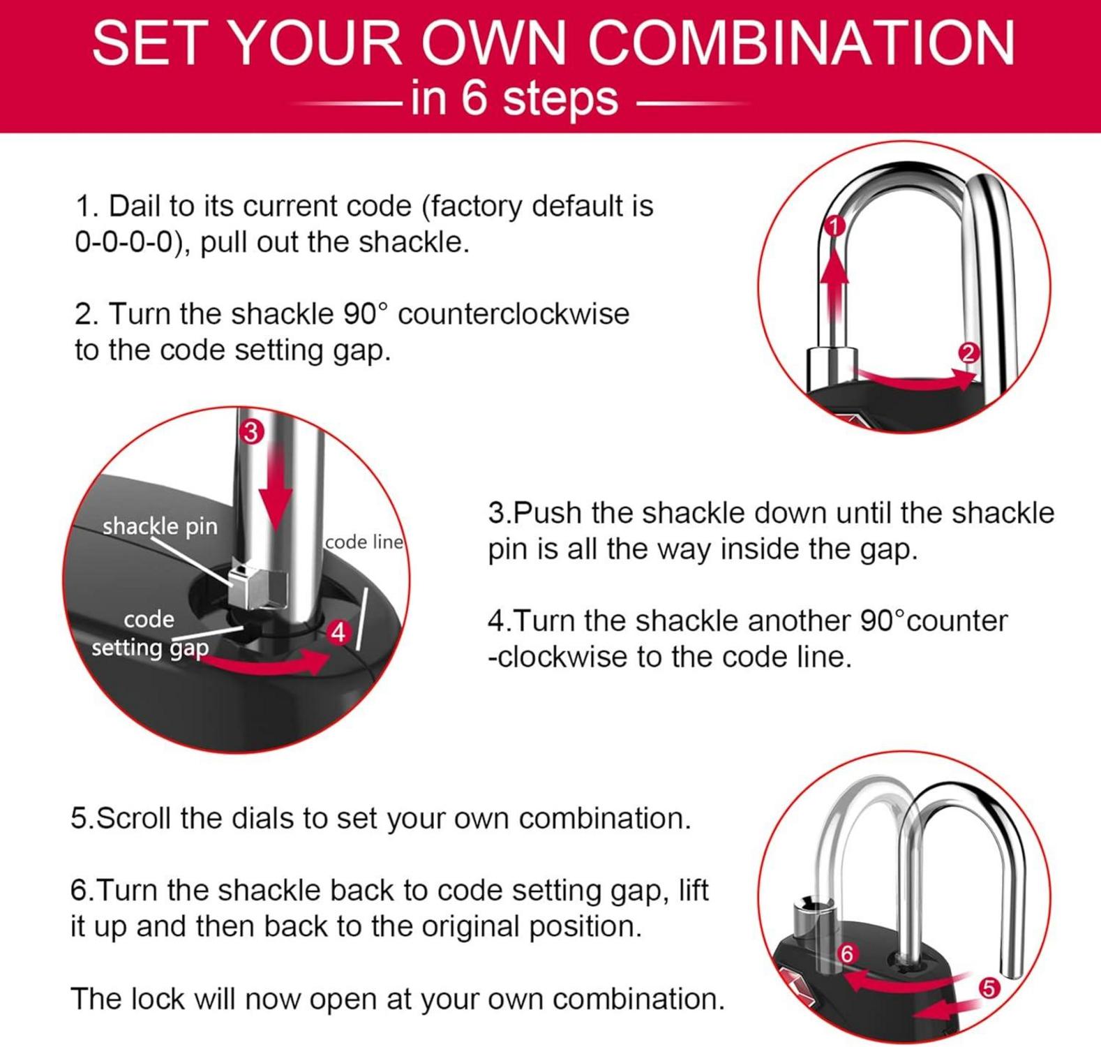 ZHEGE TSA Zahlenschloss Koffer Rucksack 4 stellig Reiseschloss Vorhängeschloss
