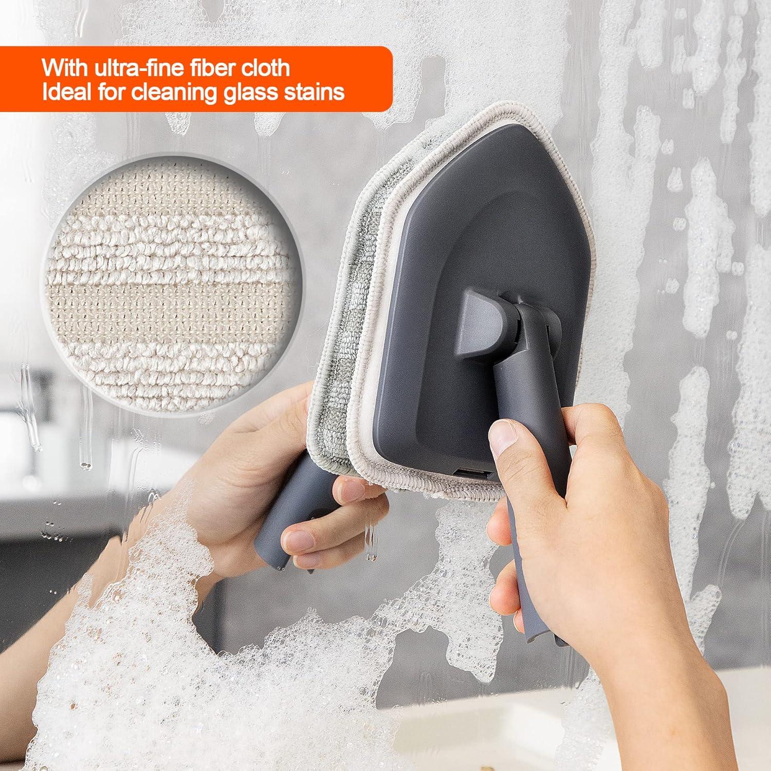 CLEANHOME Schrubber mit Stiel 4-in-1 für Badreinigung