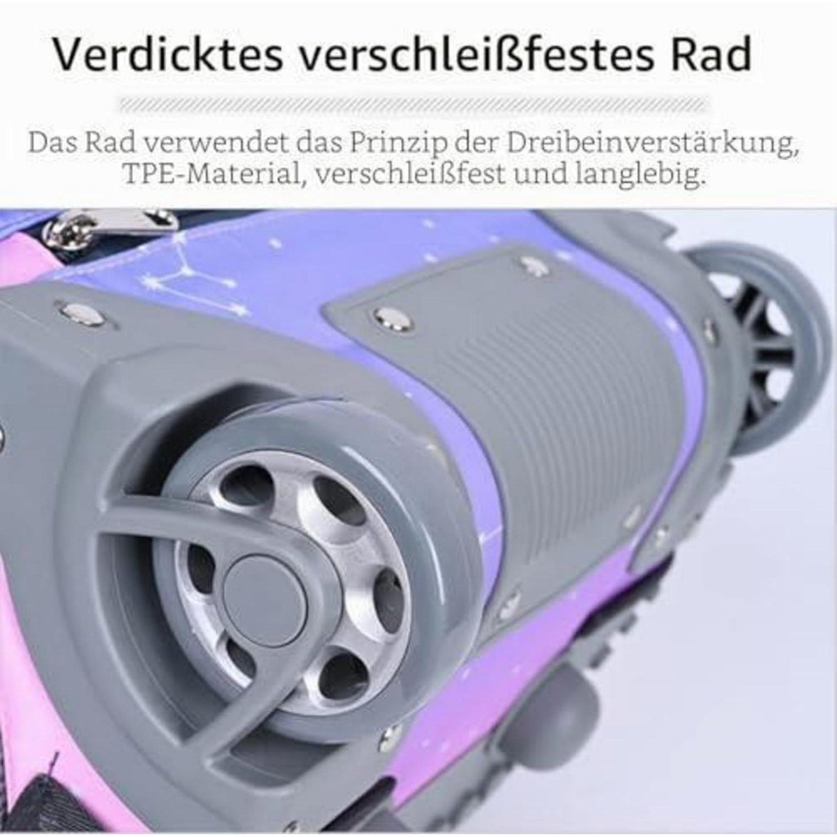Trolley Rucksack mit Rollen – Schulranzen für Kinder & Teenager Pink Blumen