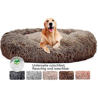 Flauschiges Hundebett Orthopädisch Braun Ø 120cm