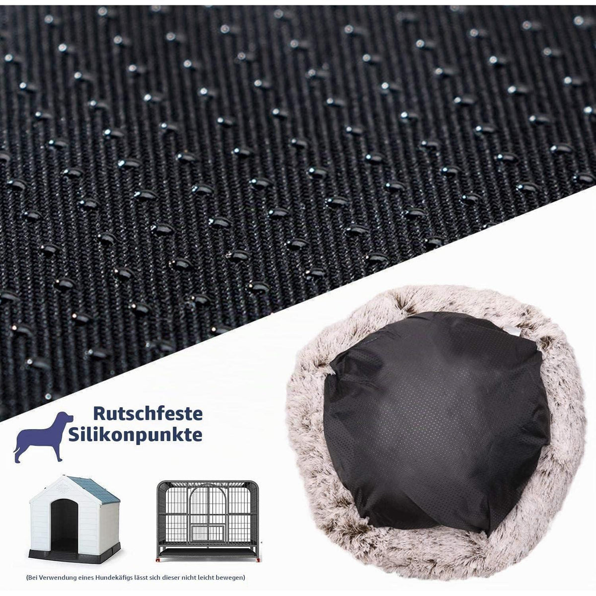 Flauschiges Hundebett Orthopädisch Braun Ø 120cm