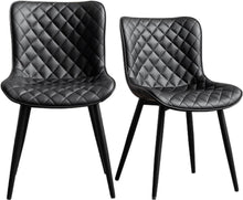 Esszimmerstühle 2er Set Kunstleder Metallbein Schwarz