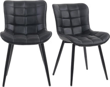 Moderne Esszimmerstühle 2er Set Kunstleder Schwarz Metallbeinen