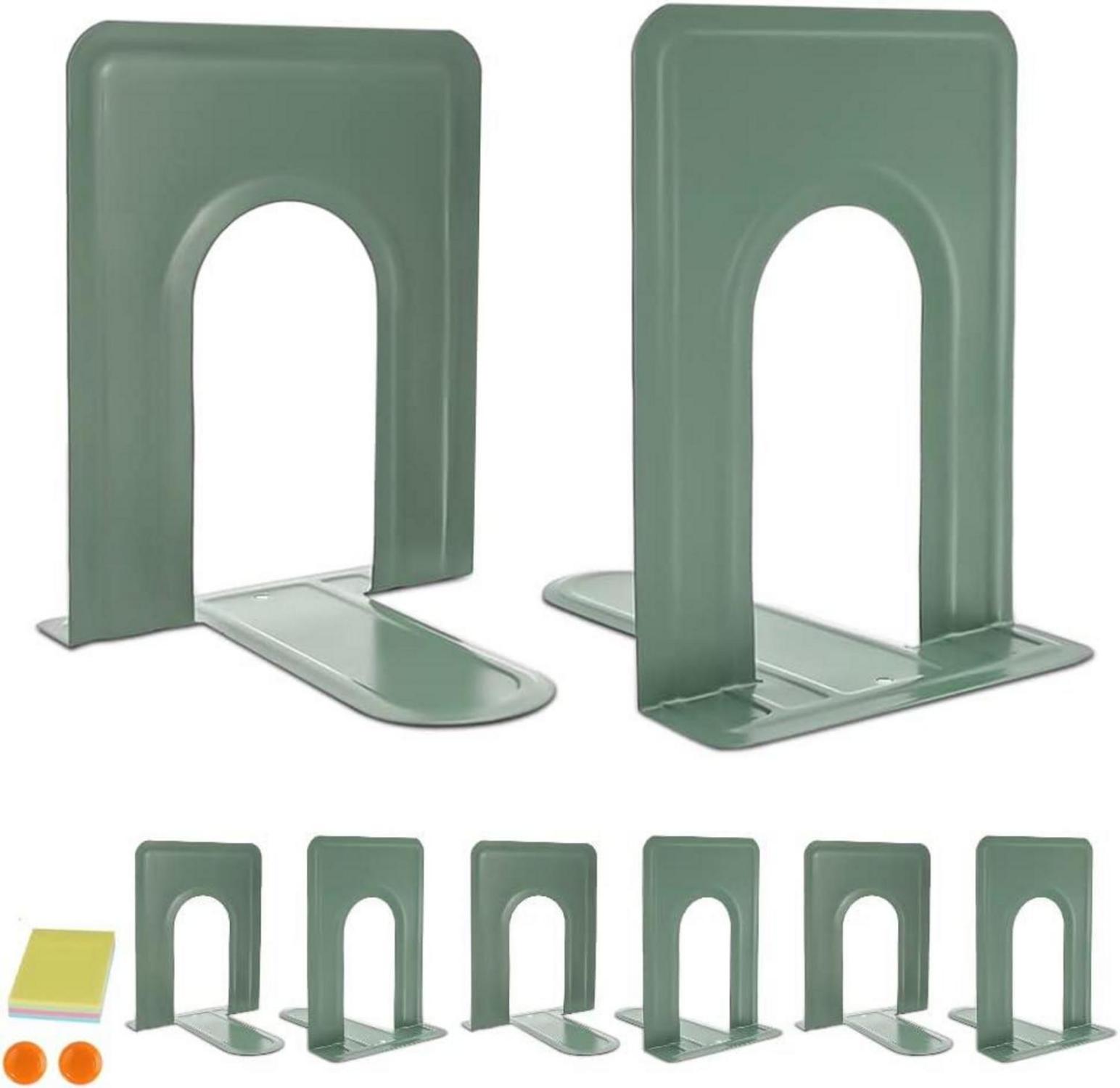 Stabile Metall-Buchstützen 8er Set Grün 17x12x15 cm