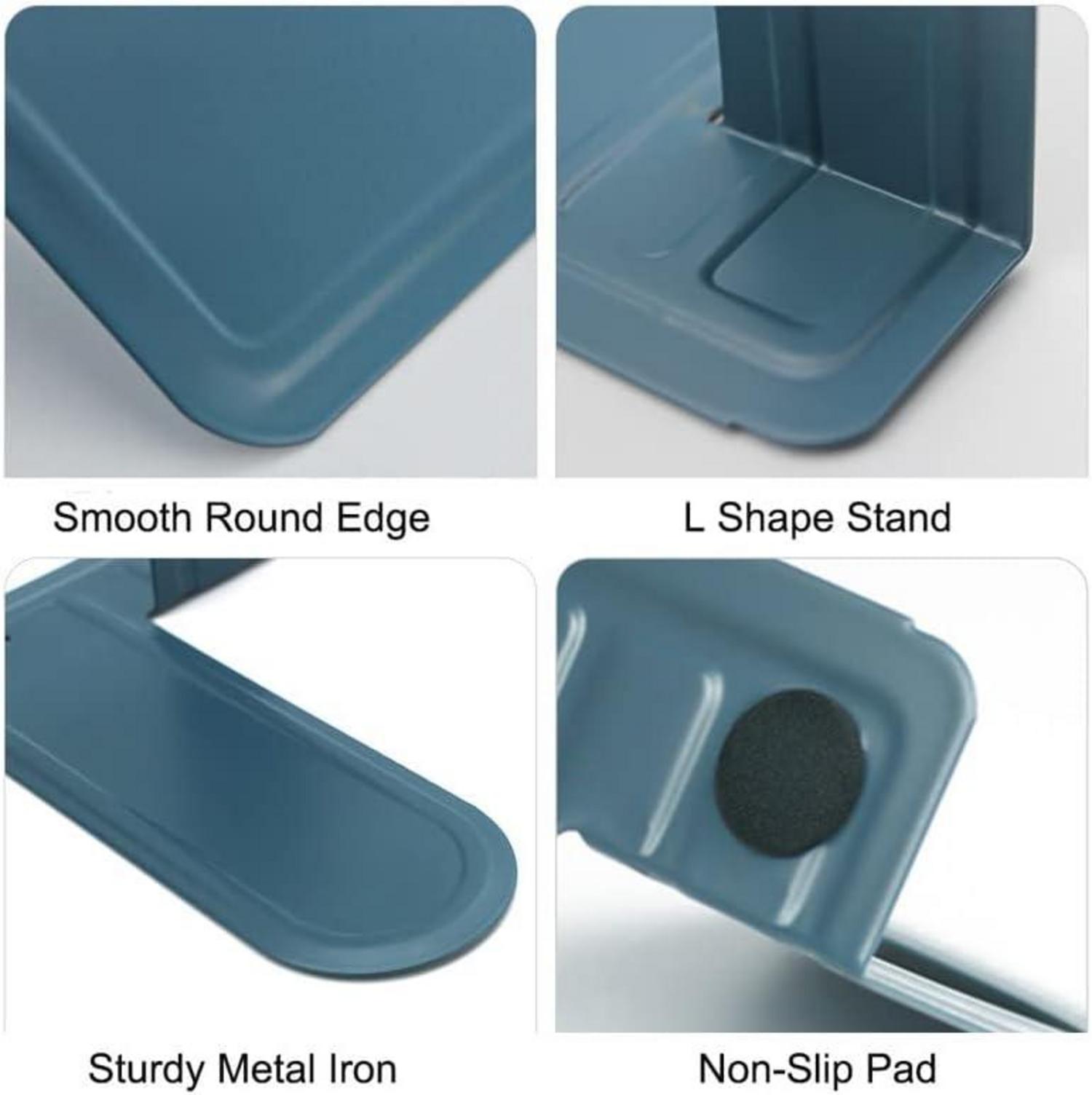 Qualsen Metall Buchstützen 8 Stück Blau 17x12x15cm