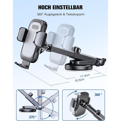 Auto Handyhalterung Saugnapf 360° für Armaturenbrett