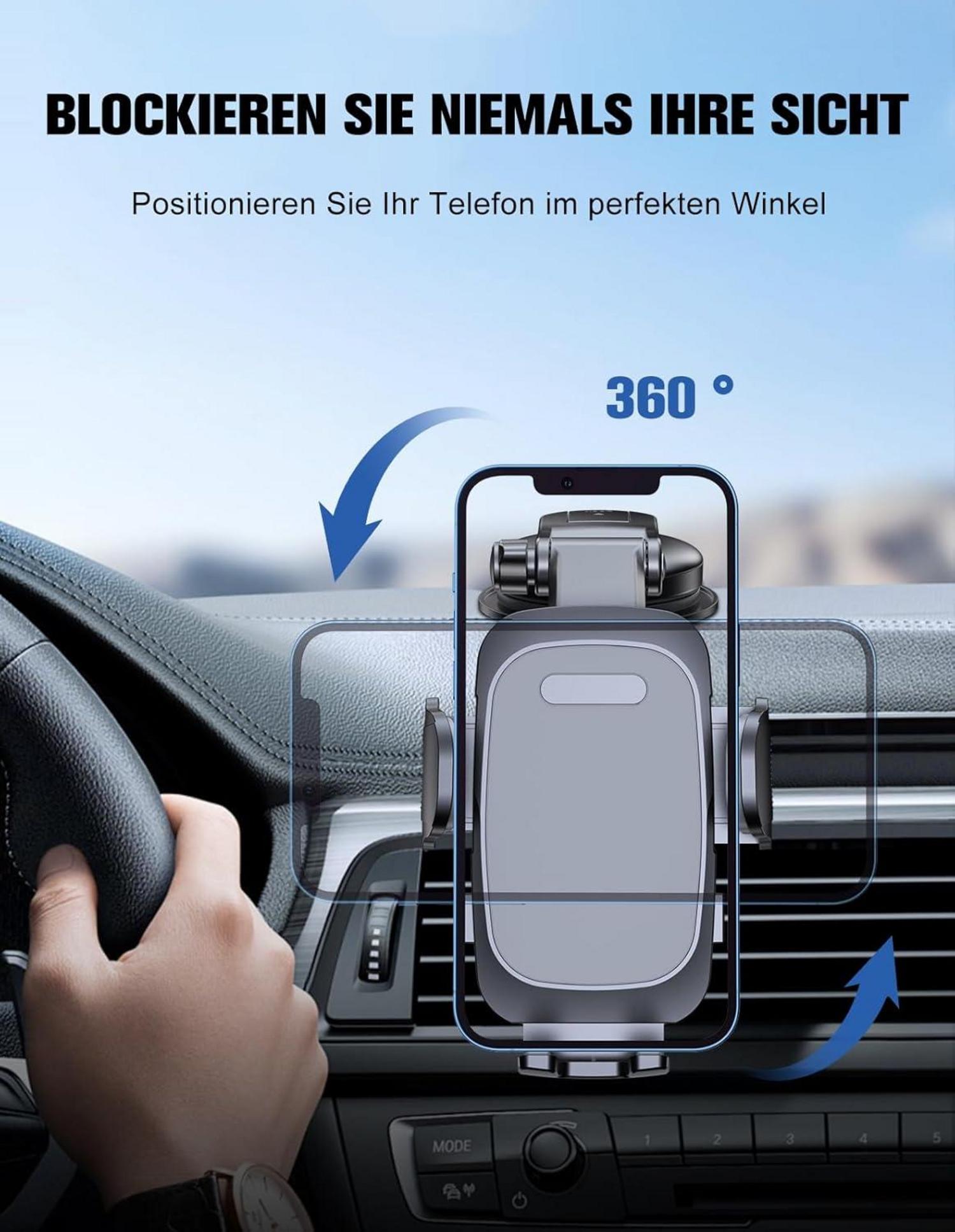 Mohard KFZ Handyhalterung Saugnapf für Armaturenbrett 360° Drehbar setState Zoll Smartphones