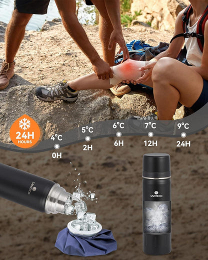 Thermoskanne Edelstahl 1l und 500ml Isolierflasche mit