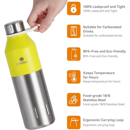 Edelstahl Trinkflasche 500ml Auslaufsicher Vakuum