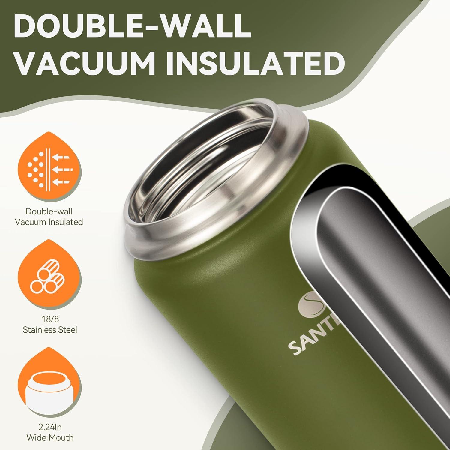 Santeco Trinkflasche Edelstahl Isoliert BPA-frei 710ml Moosgrün