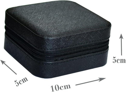 Reise Schmuckkästchen Schwarz Stepp-Design Schmuckbox 10x10 cm