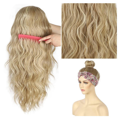 Blonde Wellen Stirnband Perücke – Synthetisch, 26 Zoll, Glueless