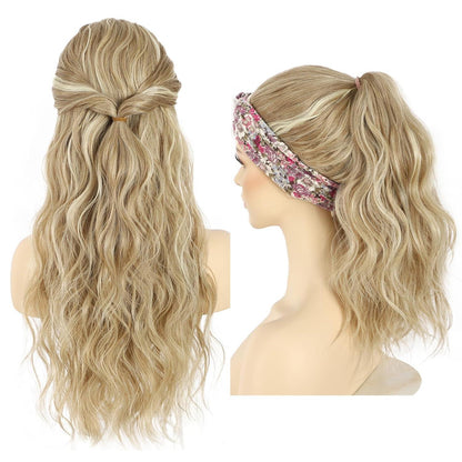 Blonde Wellen Stirnband Perücke – Synthetisch, 26 Zoll, Glueless