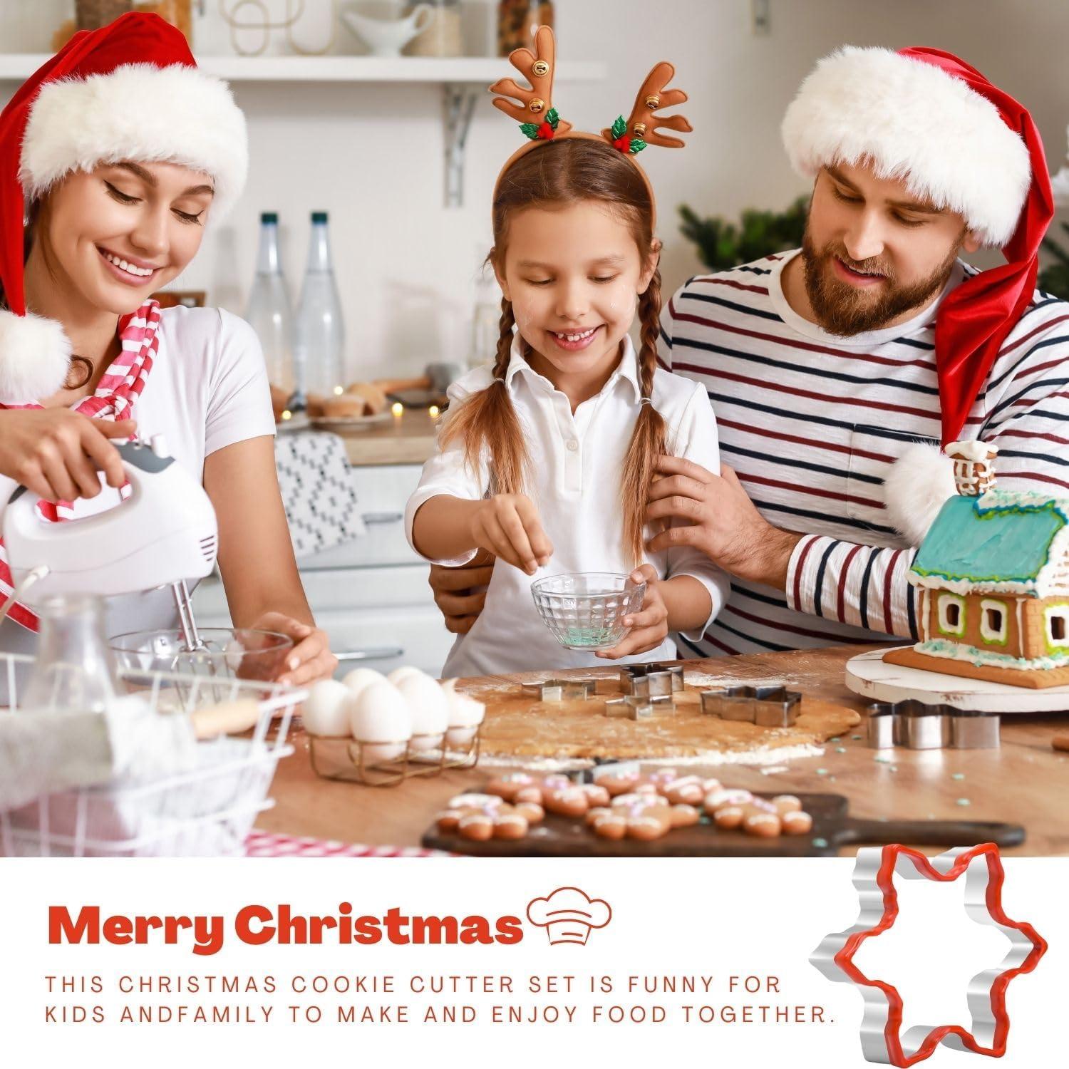 Weihnachts Ausstecher Set Edelstahl Lebkuchenmann Schneeflocke