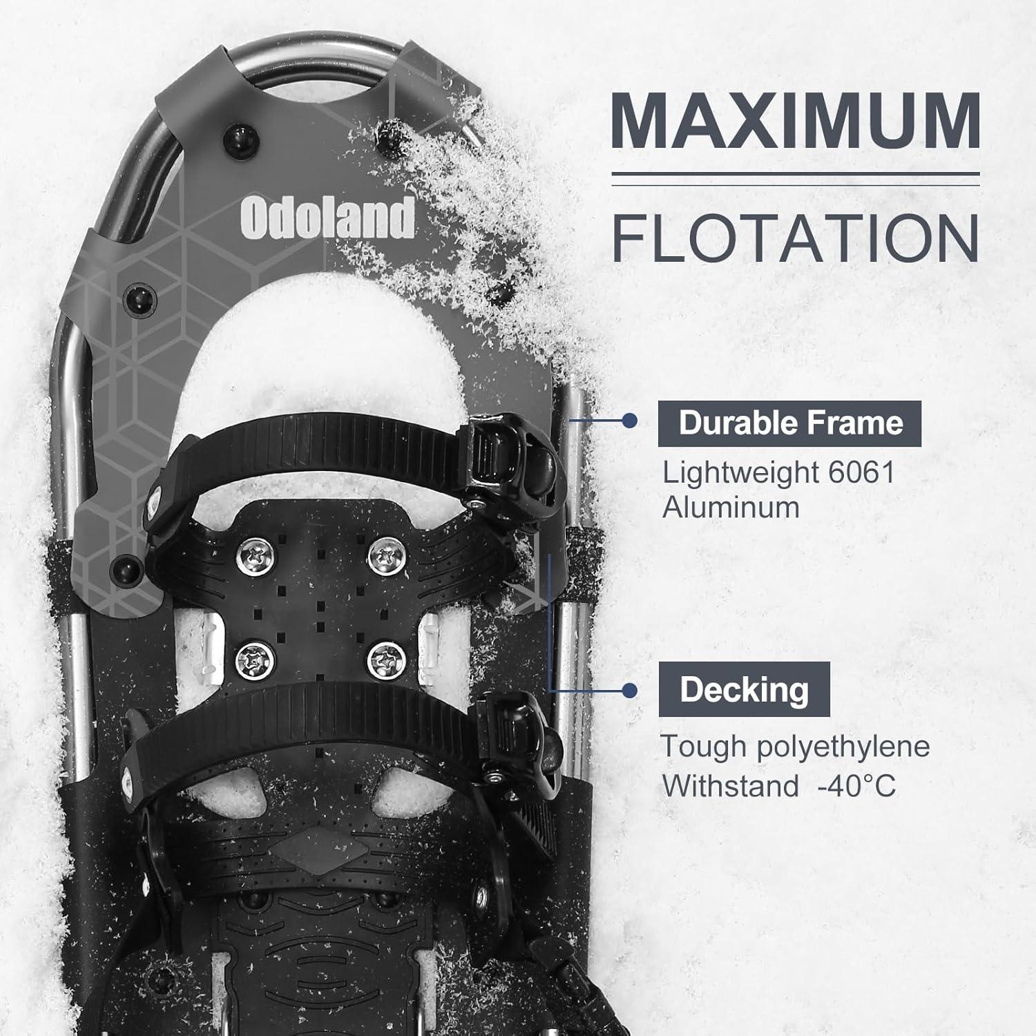 Odoland Schneeschuhe 4 IN 1 für Damen und Herren