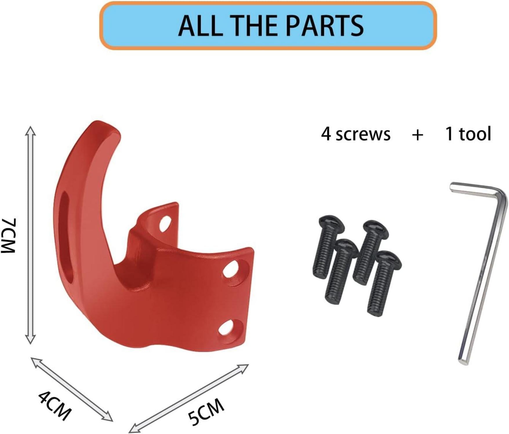 Haken für Ninebot Max G30 Elektroroller - Starker Kunststoff-Haken bis 20 kg - Einfache Installation