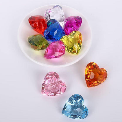 NLR 10 Stück Große Kinder Herz Acryl Edelstein Spielzeug 4cm Piraten-Schatzsuche Ostereierfüller Tauchlehrer Parteigeschenk