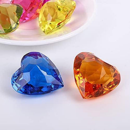 Große Herz Acryl Edelsteine Spielzeug 10stk. 4cm Ostern Füller Tauchlehrer