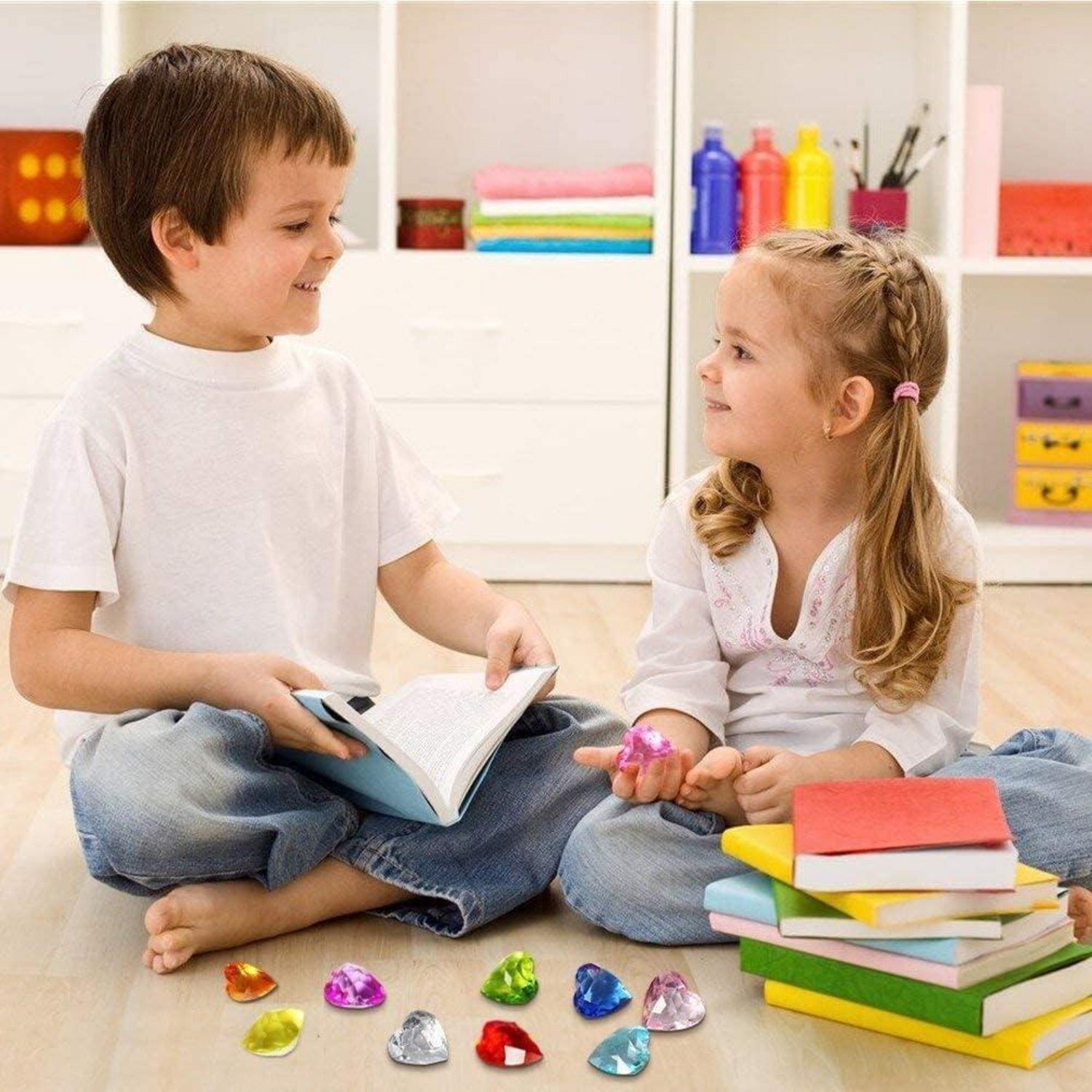 Kinder Herz Acryl Edelstein Spielzeug 10 Stück 4cm Schatzsuche