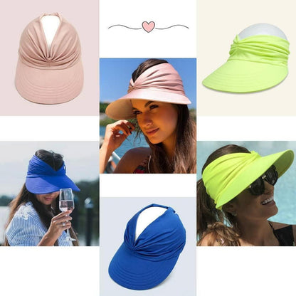Damen Sonnenhut Visor - UV-Schutz für Strand & Sport, Weiß