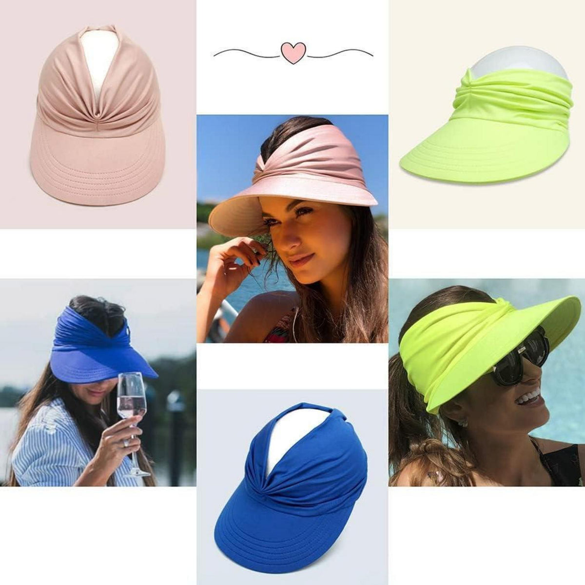 Damen Sonnenhut Visor – Rosenrot, UV-Schutz & Vielseitig