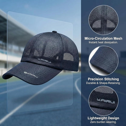 Sommer Baseball Cap Herren Damen Mesh Atmungsaktiv Dunkelblau