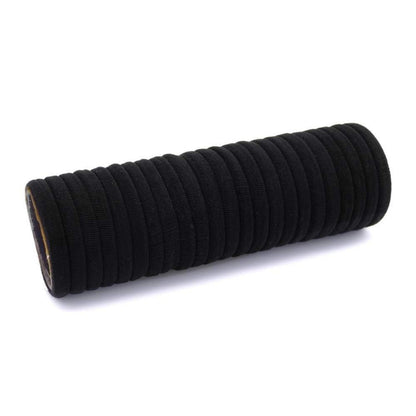 100er Pack Schwarze Elastische Haargummis für Damen & Mädchen