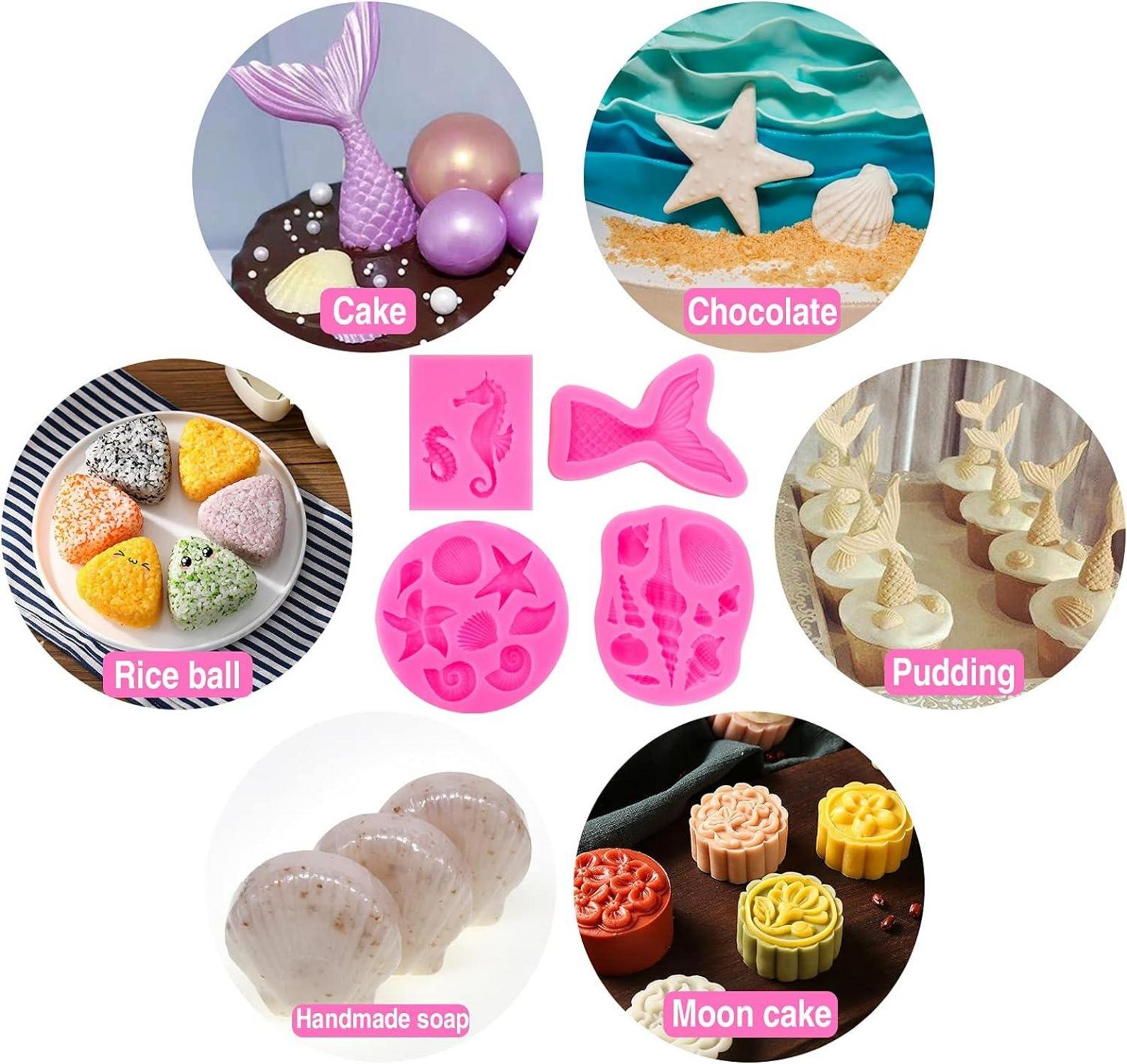 Meerjungfrau Silikonformen 3D Backform Set für Kuchen Schokolade DIY