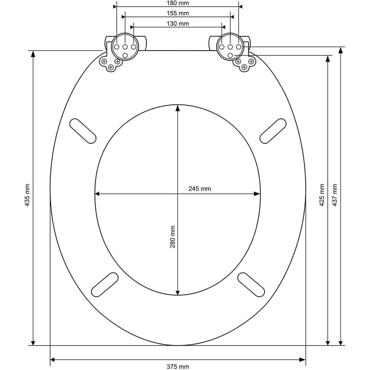WC-Sitz mit Absenkautomatik, antibakteriell, MDF, universell passend