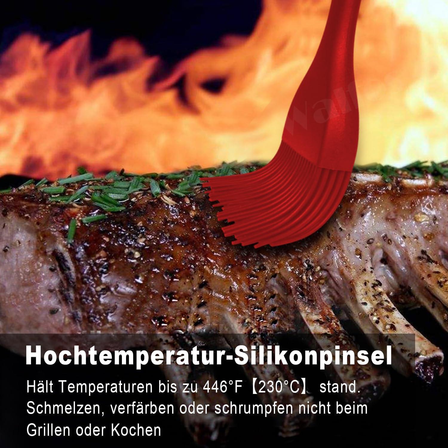 Backpinsel Silikonpinsel Set (21cm) Küchenpinsel Grillpinsel BBQ