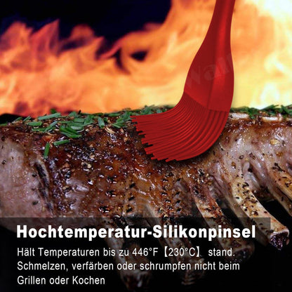 Backpinsel Silikonpinsel Set (21cm) Küchenpinsel Grillpinsel BBQ