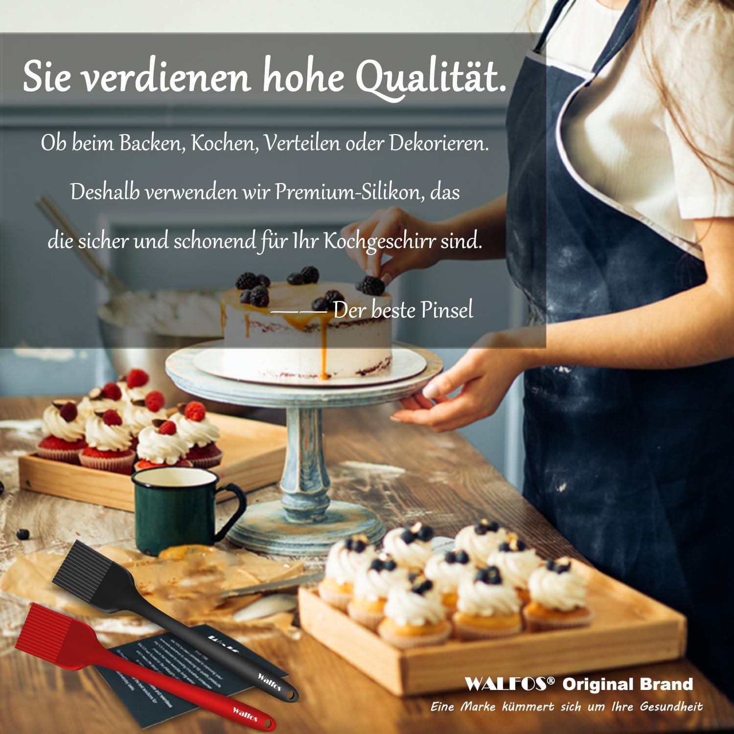 Walfos Backpinsel Silikonpinsel Set 21cm hitzebeständig BPA-frei