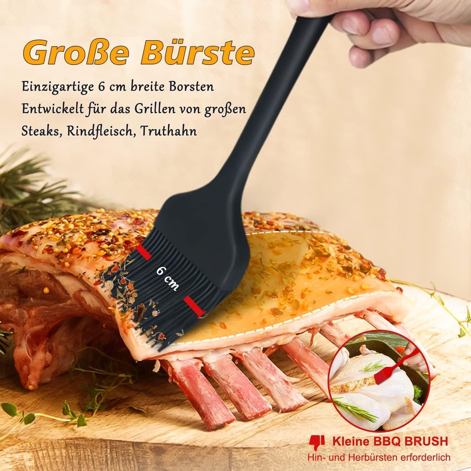 Silikon-Backpinsel 3er-Set hitzebeständig BBQ Grillen Ersatzpinsel