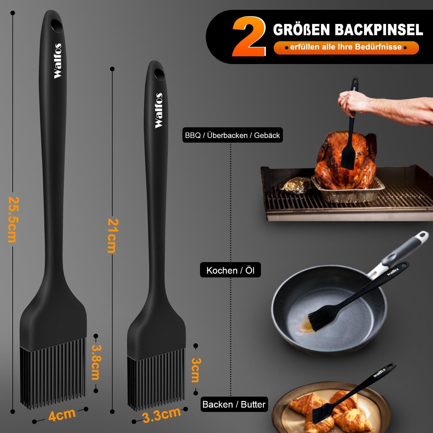 Silikon Backpinsel Set hitzebeständig Küchenpinsel BBQ Grillen