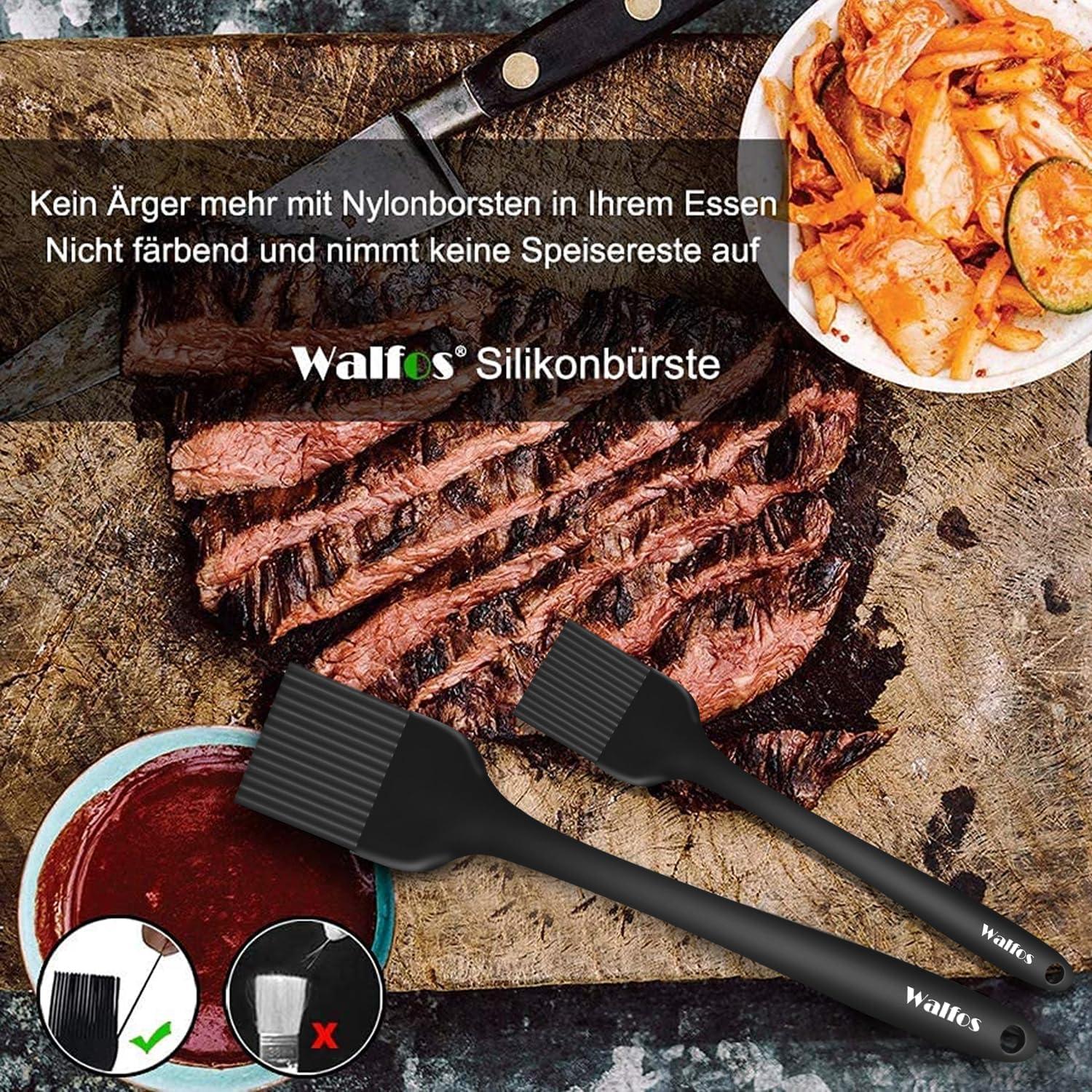 Walfos Silikon Backpinsel Set 21 25.5cm hitzebeständig BBQ Grillen