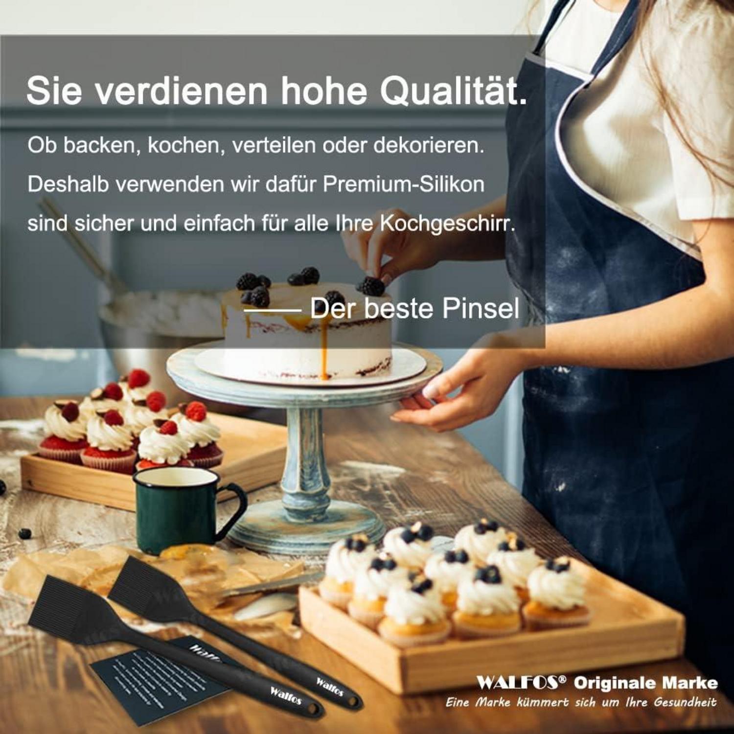 Walfos Silikon Backpinsel Set 21 25.5cm hitzebeständig BBQ Grillen