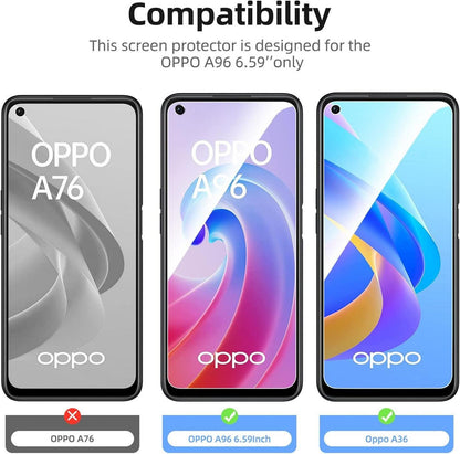Panzer Schutz Glas Oppo A96 A36 3er Pack 9H Härte Ultra-klar