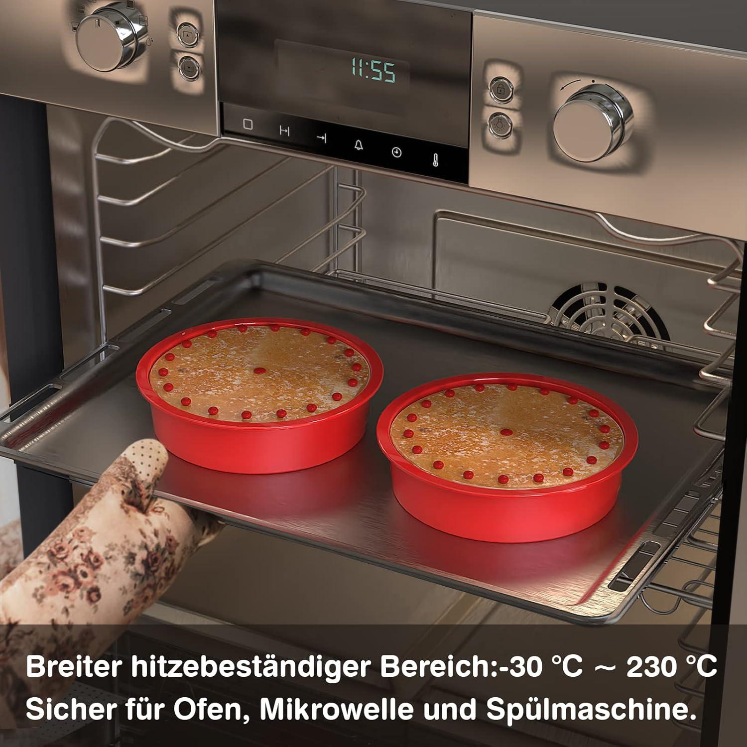 Silikon Backform Rund 15 cm Antihaft Kuchenform 2er Set