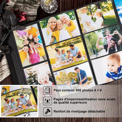 Fotobuch 1000 10x15 Schwarz XXL Kunstleder Hoch Querformat Einkleben